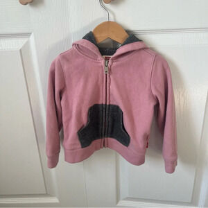 Levi’s sweatshirt hoodie zip-up pink grey 24 months